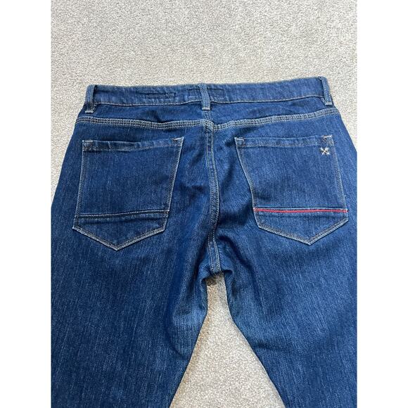 MB Studio Jeans Womens Size 32 x 30 Blue Dark Wash Denim Slim Straight - Picture 10 of 11